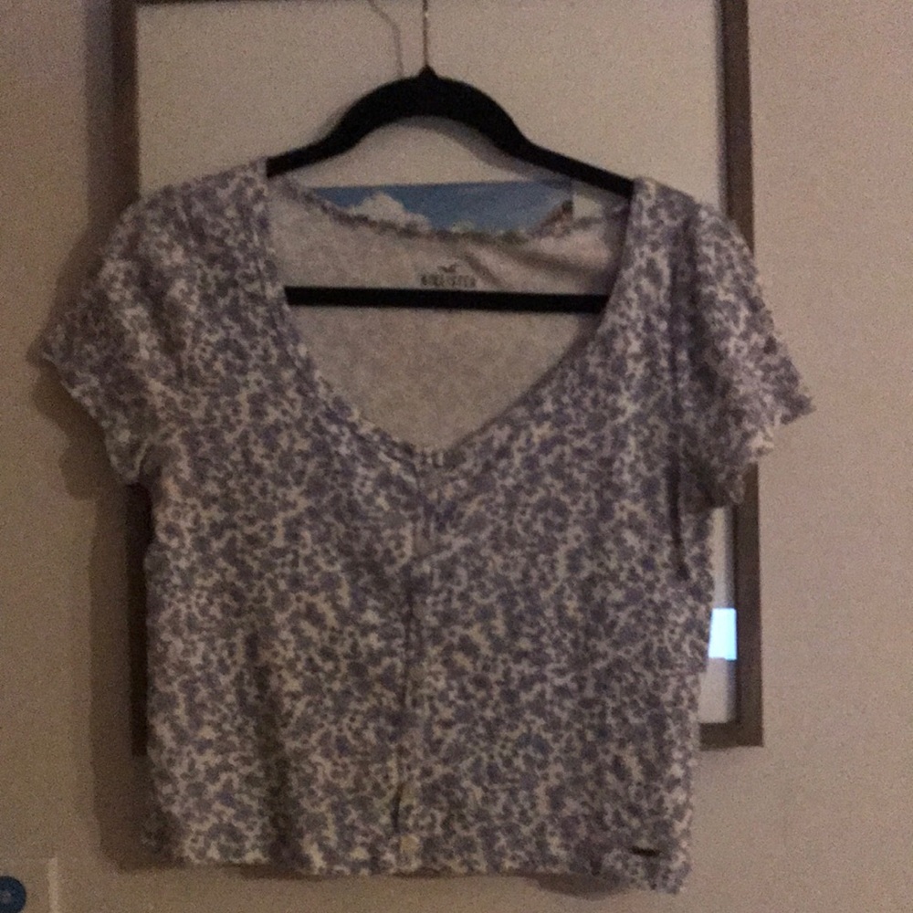 White shirt with blue pattern  from Hollister